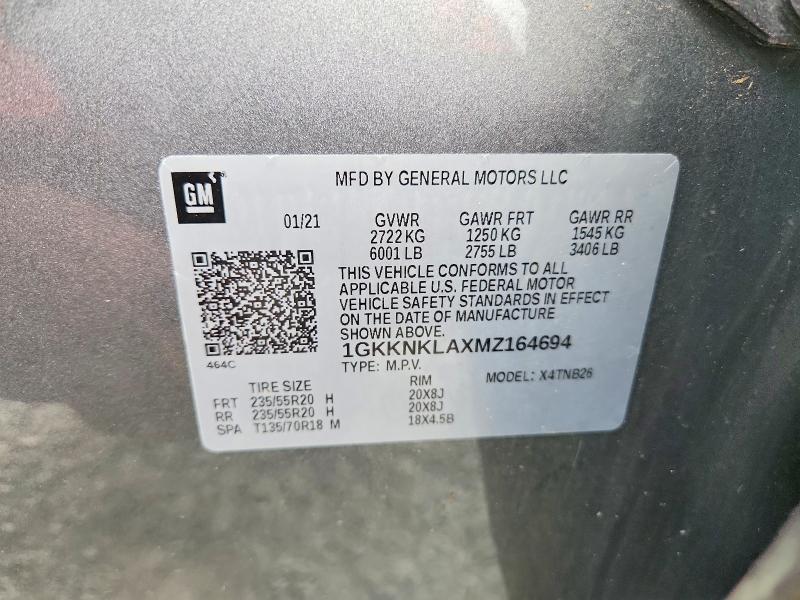 Продажа на аукционе авто 2021 Gmc Acadia, vin: 1GKKNKLAXMZ164694, номер лота: 50784646