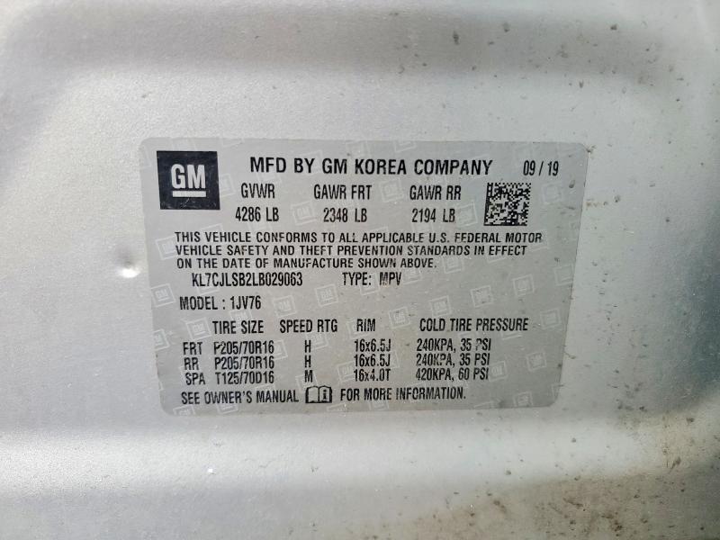 Продажа на аукционе авто 2020 Chevrolet Trax, vin: KL7CJLSB2LB029063, номер лота: 51572246
