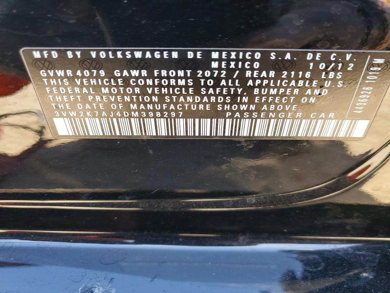 Aukcja sprzedaży 2013 Volkswagen Jetta, vin: 3VW2K7AJ4DM398297, numer aukcji: 50854796