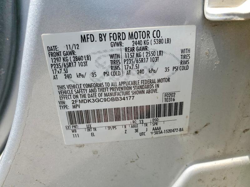 Продажа на аукционе авто 2013 Ford Edge, vin: 2FMDK3GC9DBB34177, номер лота: 50911876