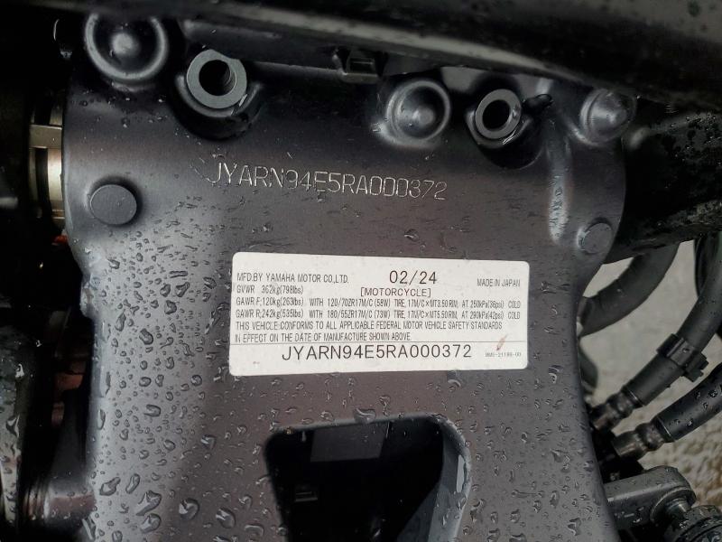Aukcja sprzedaży 2024 Yama Mt09, vin: JYARN94E5RA000372, numer aukcji: 50933546