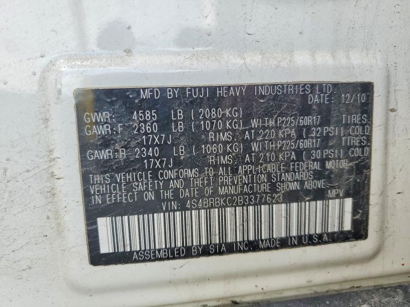 Продажа на аукционе авто 2011 Subaru Outback, vin: 4S4BRBKC2B3377623, номер лота: 51145436
