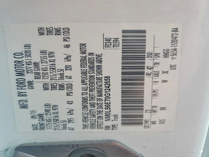 Продаж на аукціоні авто 2016 Ford Transit Connect, vin: NM0LS6E70G1242658, номер лоту: 51619976