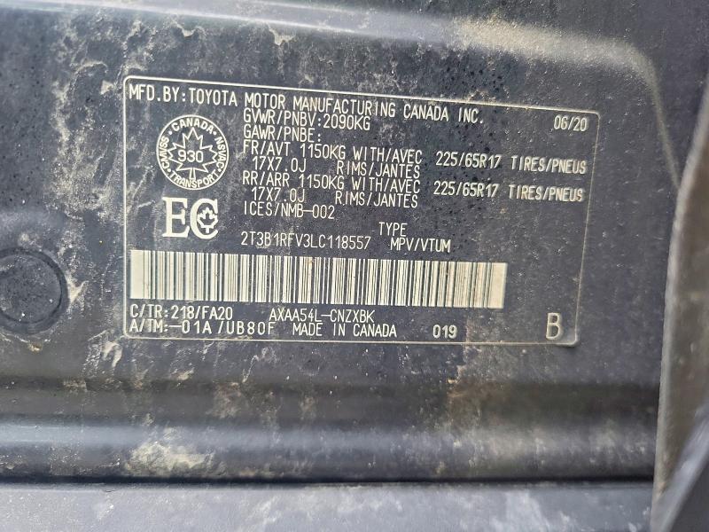 50217926 :رقم المزاد ، 2T3B1RFV3LC118557 vin ، 2020 Toyota Rav4 مزاد بيع