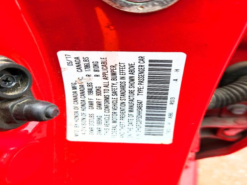 Продажа на аукционе авто 2017 Honda Civic, vin: 2HGFC2F50HH546547, номер лота: 50746836