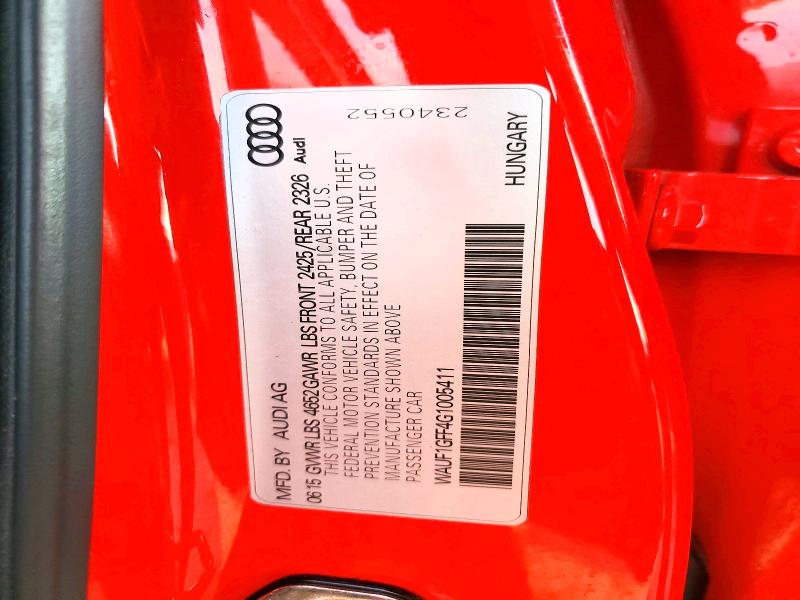 2016 Audi S3 მანქანა იყიდება აუქციონზე, vin: WAUF1GFF4G1005411, აუქციონის ნომერი: 48951086