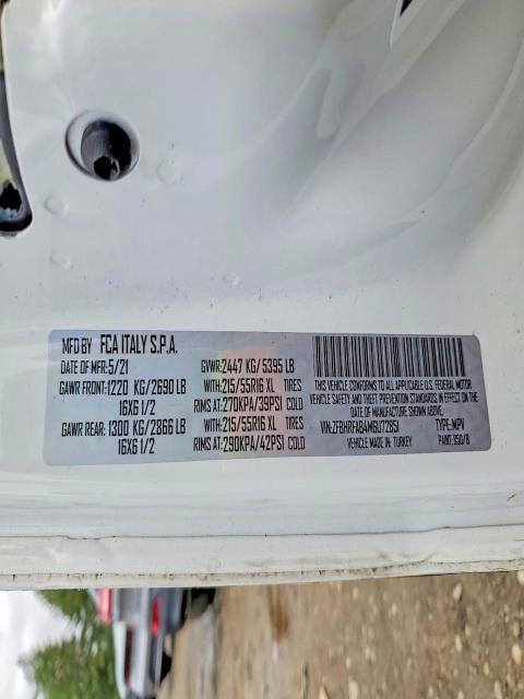 Продаж на аукціоні авто 2021 Ram Promaster City, vin: ZFBHRFAB4M6U72851, номер лоту: 72681175