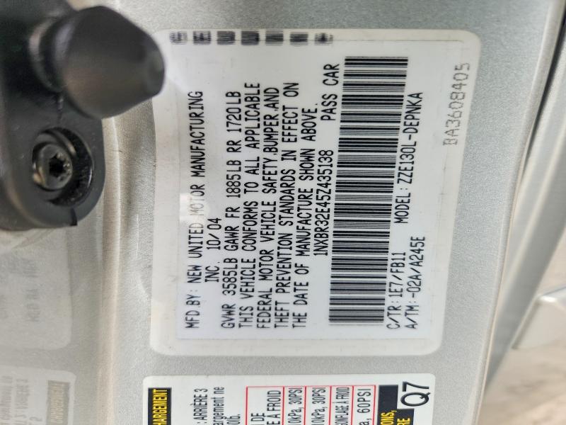 51888436 :رقم المزاد ، 1NXBR32E45Z435138 vin ، 2005 Toyota Corolla مزاد بيع