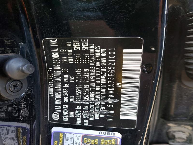 49477356 :رقم المزاد ، 5XYKWDA73EG521001 vin ، 2014 Kia Sorento مزاد بيع