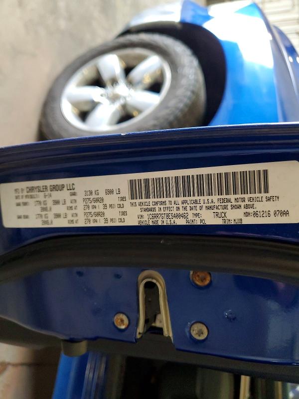 Aukcja sprzedaży 2014 Ram 1500, vin: 1C6RR7GT8ES400462, numer aukcji: 48855756