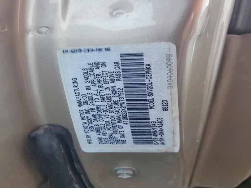 Продаж на аукціоні авто 2000 Toyota Camry, vin: 4T1BG22K2YU737912, номер лоту: 51878786