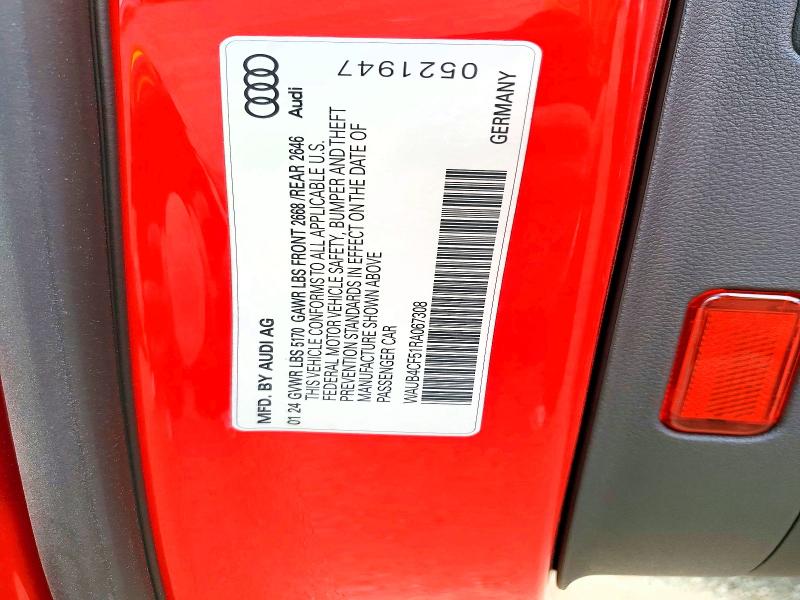 Aukcja sprzedaży 2024 Audi S5, vin: WAUB4CF51RA067308, numer aukcji: 48824396