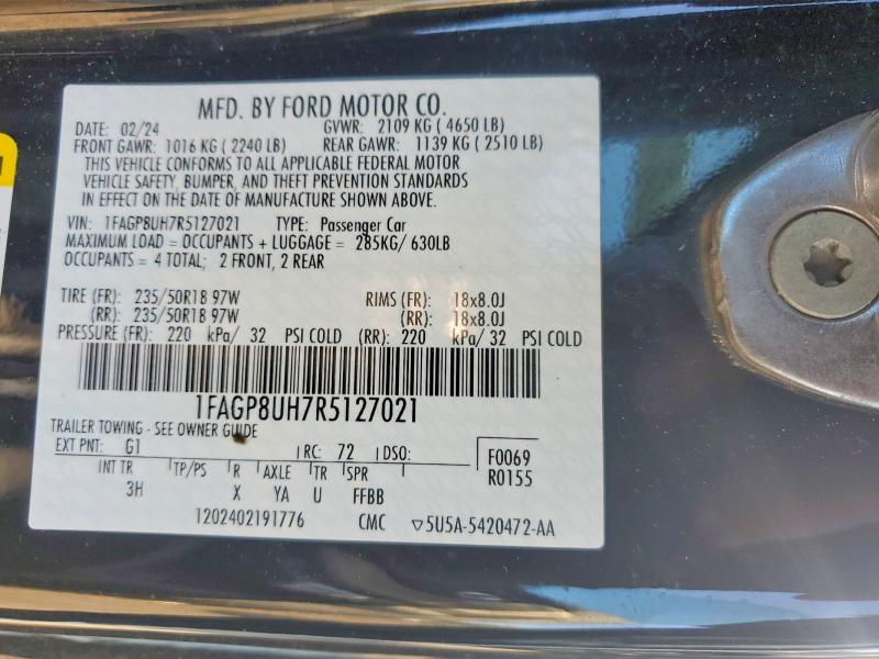 Aukcja sprzedaży 2024 Ford Mustang, vin: 1FAGP8UH7R5127021, numer aukcji: 49966736