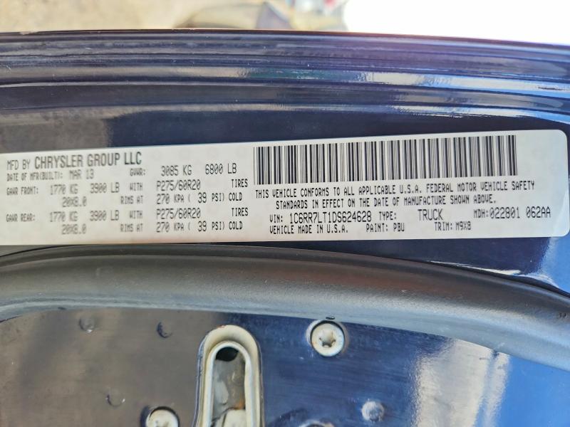2013 Ram 1500 მანქანა იყიდება აუქციონზე, vin: 1C6RR7LT1DS624628, აუქციონის ნომერი: 50169566