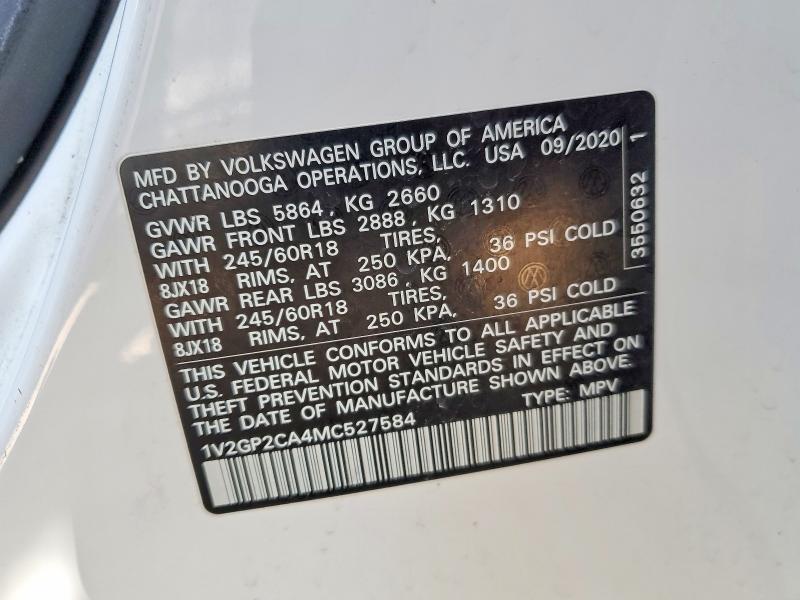 Продаж на аукціоні авто 2021 Volkswagen Atlas, vin: 1V2GP2CA4MC527584, номер лоту: 48664826