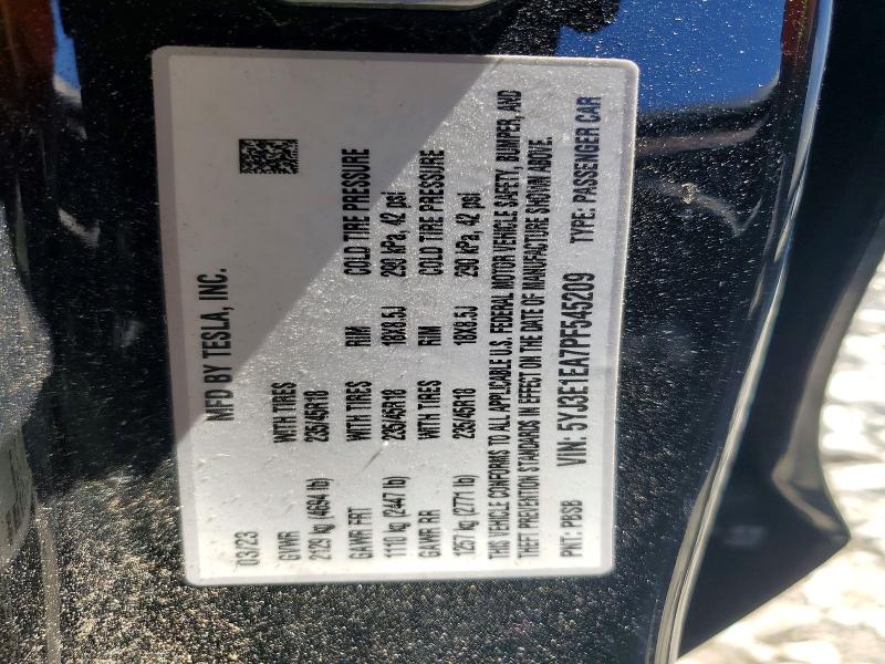 Продаж на аукціоні авто 2023 Tesla Model 3, vin: 5YJ3E1EA7PF545209, номер лоту: 49721416