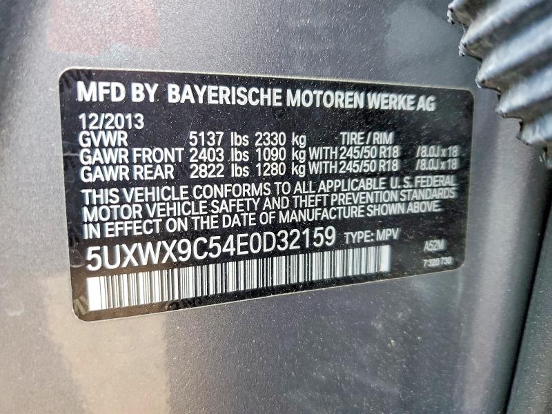 2014 Bmw X3 მანქანა იყიდება აუქციონზე, vin: 5UXWX9C54E0D32159, აუქციონის ნომერი: 51244696