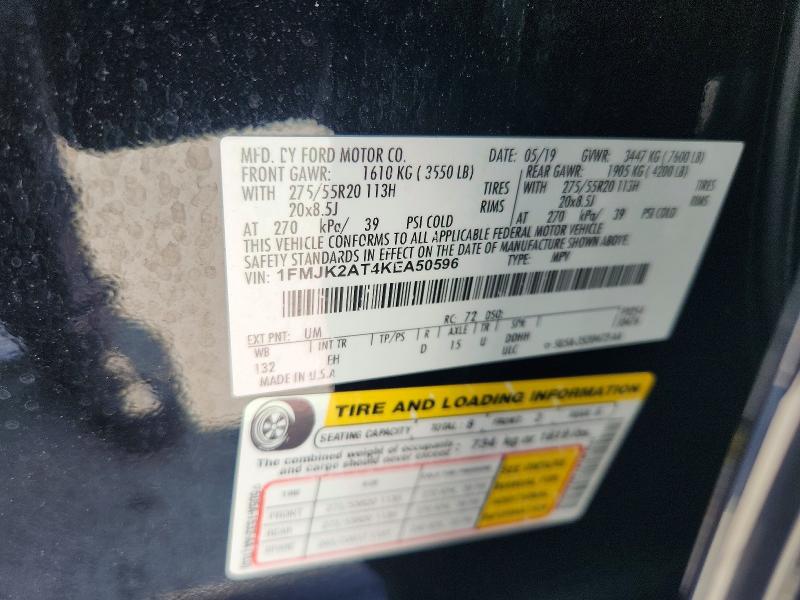Aukcja sprzedaży 2019 Ford Expedition, vin: 1FMJK2AT4KEA50596, numer aukcji: 51147266