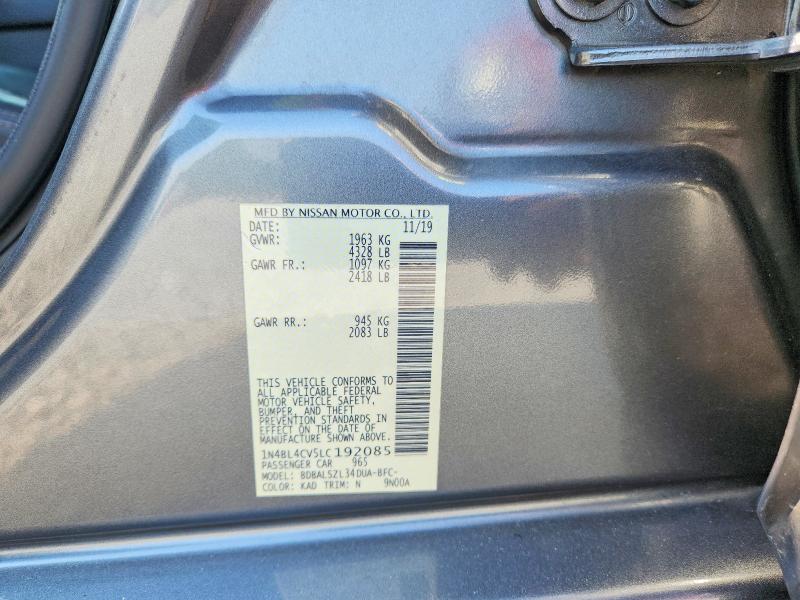 Продажа на аукционе авто 2020 Nissan Altima, vin: 1N4BL4CV5LC192085, номер лота: 50366436