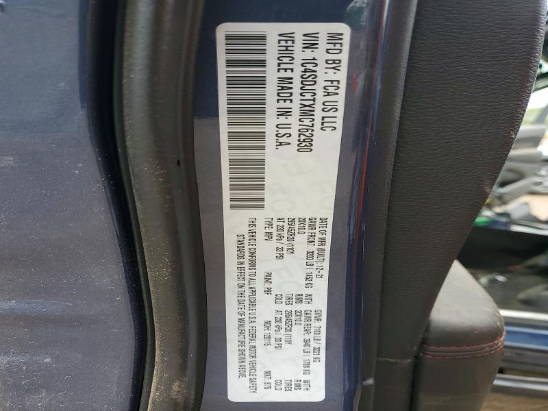 2021 Dodge Durango მანქანა იყიდება აუქციონზე, vin: 1C4SDJCTXMC762930, აუქციონის ნომერი: 50783086