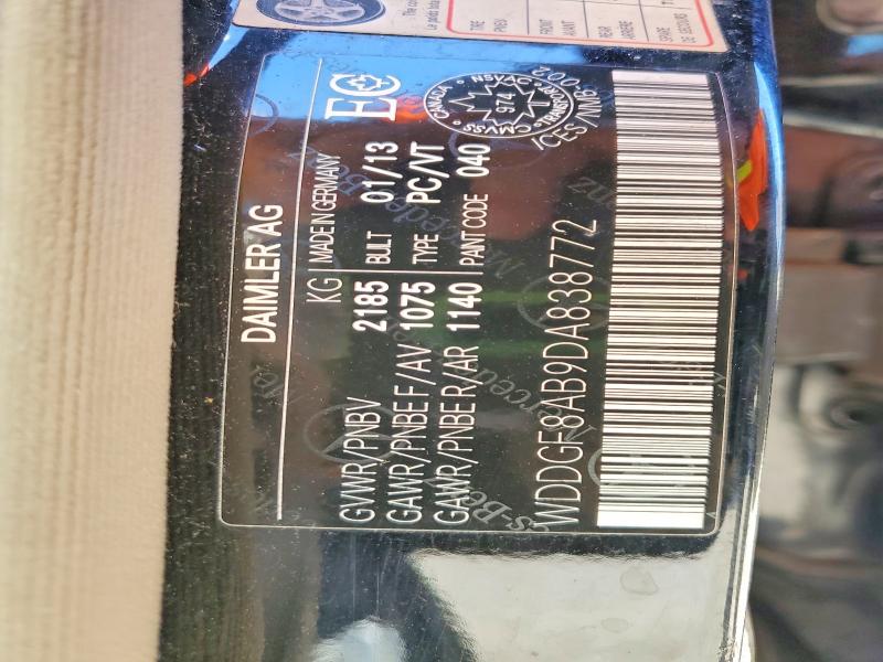 47541326 :رقم المزاد ، WDDGF8AB9DA838772 vin ، 2013 Mercedes Benz C مزاد بيع