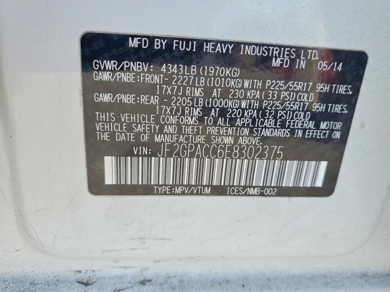 Продажа на аукционе авто 2014 Subaru Xv Crosstrek, vin: JF2GPACC6E8302375, номер лота: 51680126