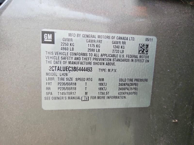 Aukcja sprzedaży 2011 Gmc Terrain, vin: 2CTALUEC3B6444493, numer aukcji: 51649686