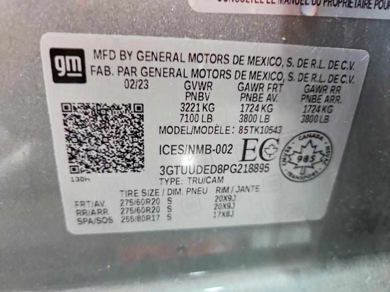 51160126 :رقم المزاد ، 3GTUUDED8PG218895 vin ، 2023 Gmc Sierra مزاد بيع