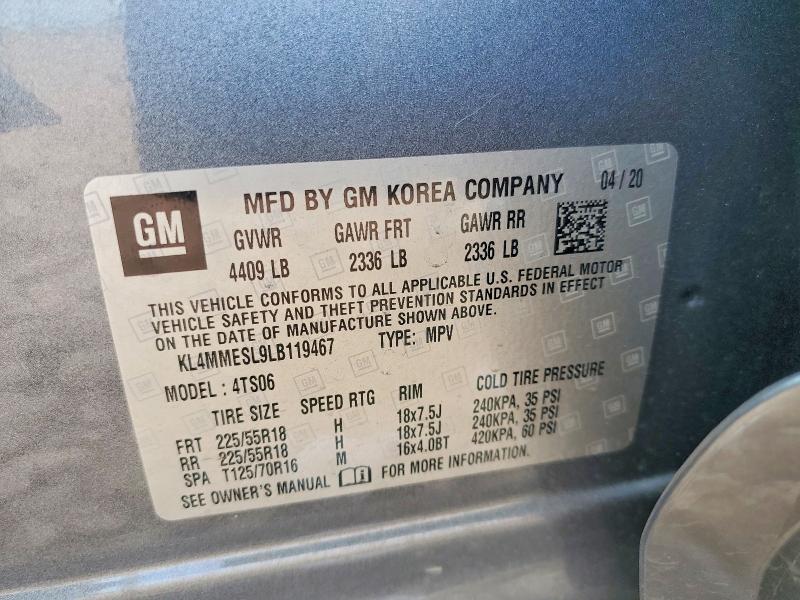 Продажа на аукционе авто 2020 Buick Encore Gx, vin: KL4MMESL9LB119467, номер лота: 50802076