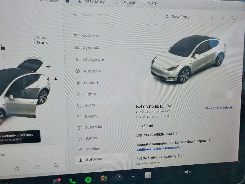 Aukcja sprzedaży 2022 Tesla Model Y, vin: 7SAYGAEE2NF348211, numer aukcji: 49425506