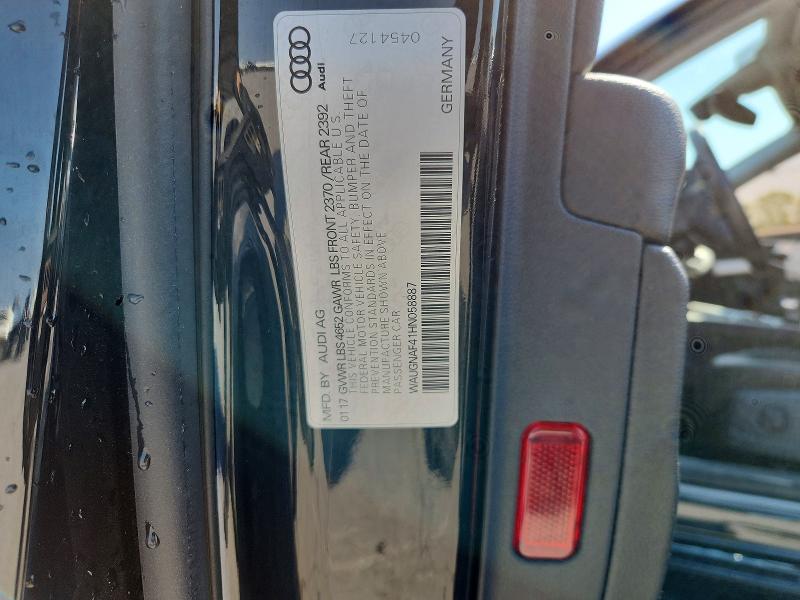 48936846 :رقم المزاد ، WAUGNAF41HN058887 vin ، 2017 Audi A4 مزاد بيع