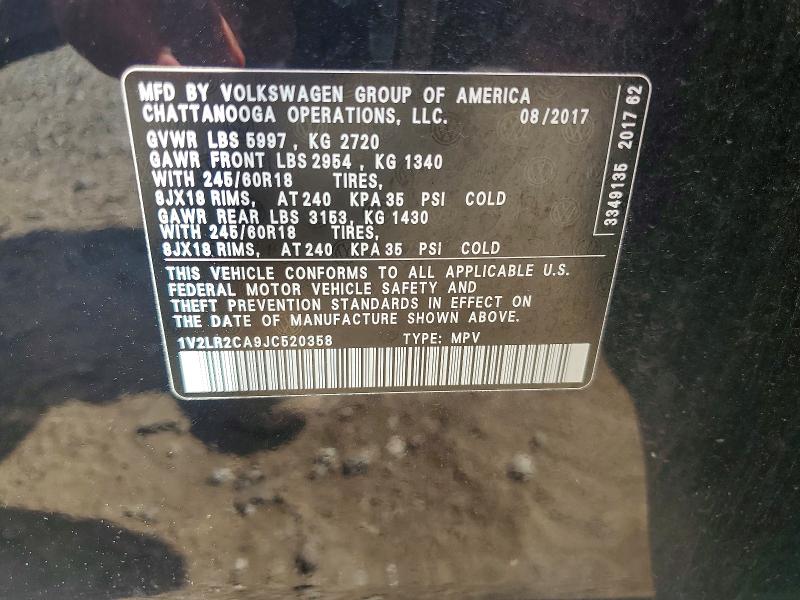 Продаж на аукціоні авто 2018 Volkswagen Atlas, vin: 1V2LR2CA9JC520358, номер лоту: 50650166
