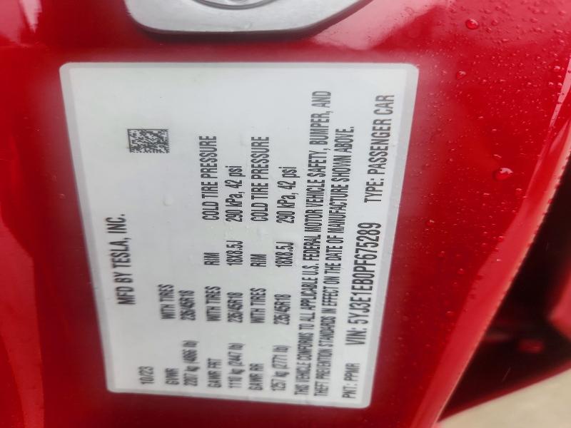 Aukcja sprzedaży 2023 Tesla Model 3, vin: 5YJ3E1EB0PF675289, numer aukcji: 50122496