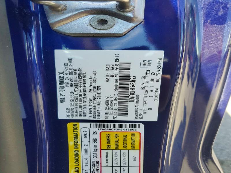 2015 Ford Mustang მანქანა იყიდება აუქციონზე, vin: 1FA6P8CF2F5433695, აუქციონის ნომერი: 50964526