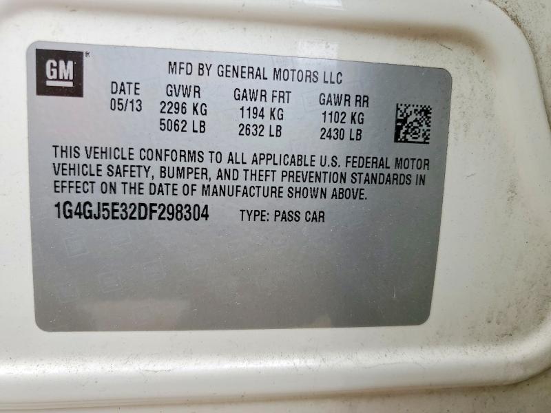 Aukcja sprzedaży 2013 Buick Lacrosse, vin: 1G4GJ5E32DF298304, numer aukcji: 51822026