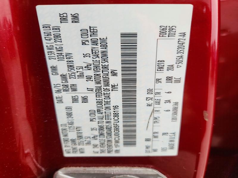 Продажа на аукционе авто 2015 Ford Escape, vin: 1FMCU0G95FUC88116, номер лота: 49993906