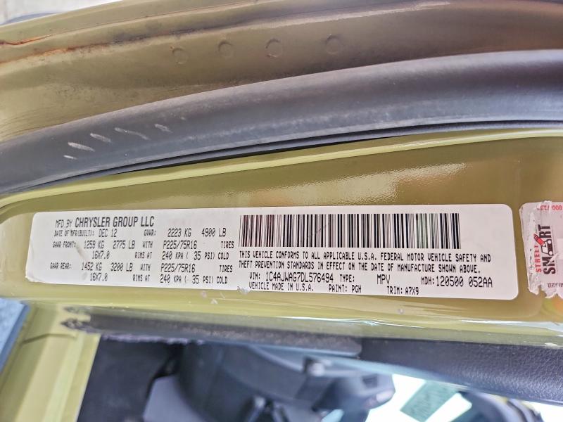 Aukcja sprzedaży 2013 Jeep Wrangler, vin: 1C4AJWAG7DL576494, numer aukcji: 49864286