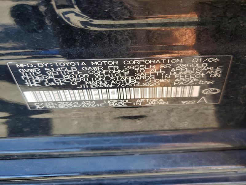 Продажа на аукционе авто 2006 Lexus Ls 430, vin: JTHBN36F765043820, номер лота: 49817096