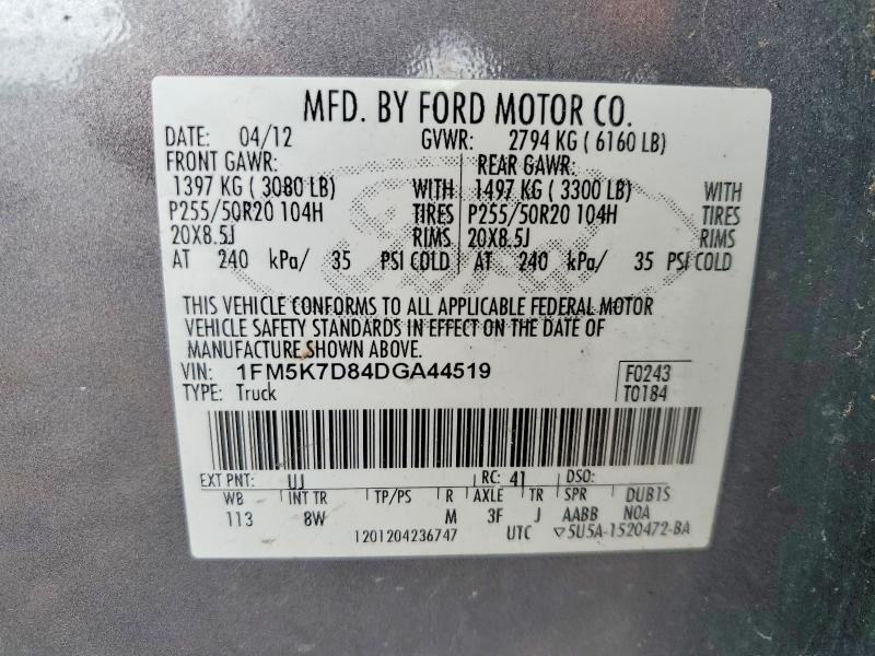 Aukcja sprzedaży 2013 Ford Explorer, vin: 1FM5K7D84DGA44519, numer aukcji: 48154816