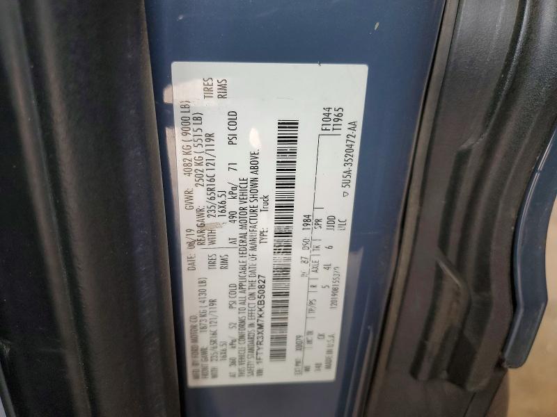 2019 Ford Transit მანქანა იყიდება აუქციონზე, vin: 1FTYR3XM7KKB50827, აუქციონის ნომერი: 49060876