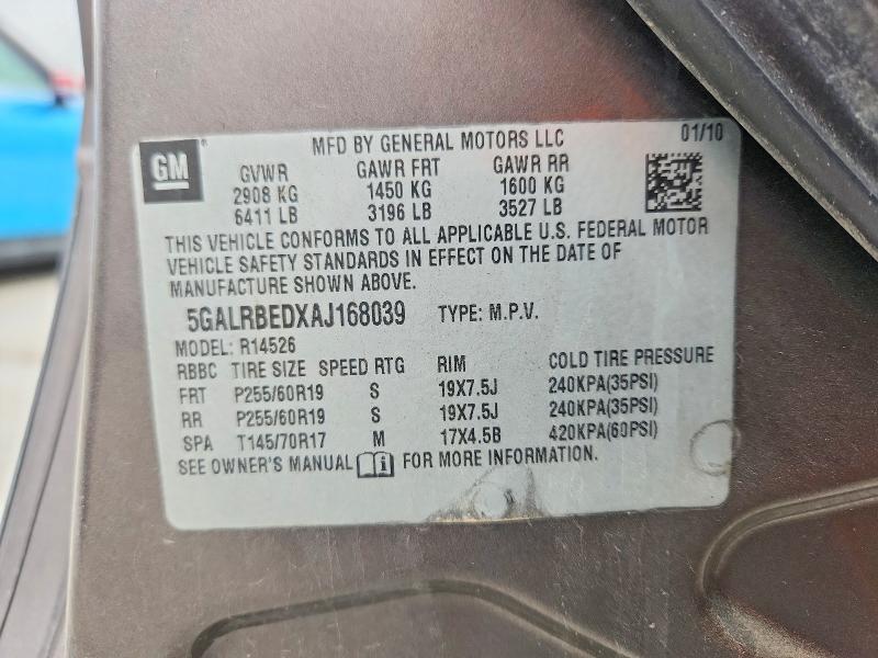 Продаж на аукціоні авто 2010 Buick Enclave, vin: 5GALRBEDXAJ168039, номер лоту: 50175356