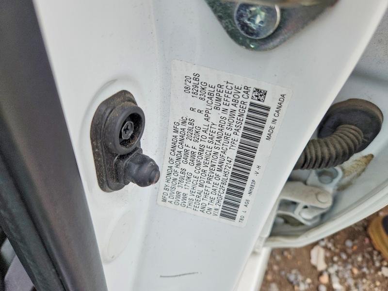 Продажа на аукционе авто 2020 Honda Civic, vin: 2HGFC2F80LH572147, номер лота: 51211956