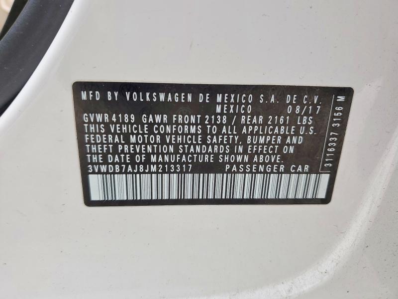 Продажа на аукционе авто 2018 Volkswagen Jetta, vin: 3VWDB7AJ8JM213317, номер лота: 51403696