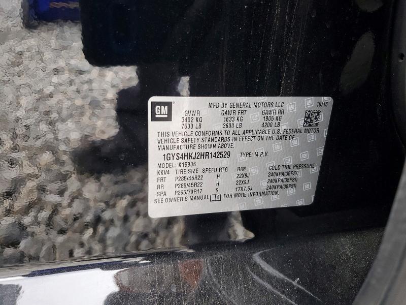 79469335 :رقم المزاد ، 1GYS4HKJ2HR142529 vin ، 2017 Cadillac Escalade مزاد بيع