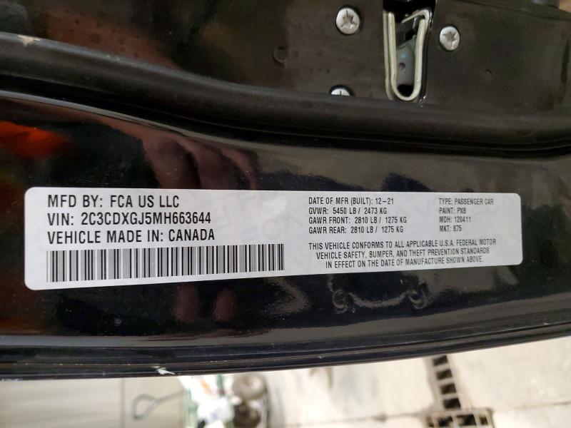 50914676 :رقم المزاد ، 2C3CDXGJ5MH663644 vin ، 2021 Dodge Charger مزاد بيع