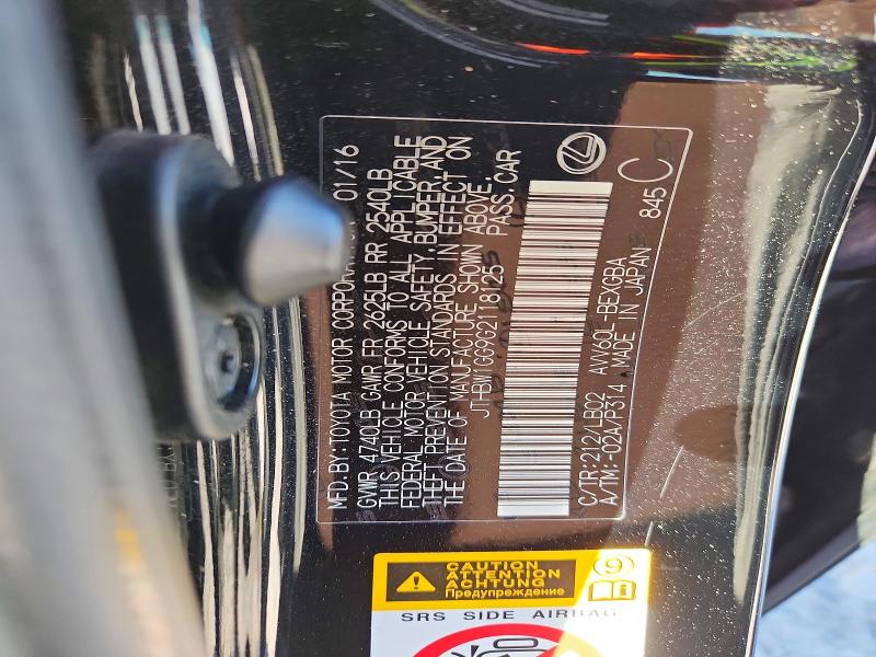 Aukcja sprzedaży 2016 Lexus Es, vin: JTHBW1GG9G2118125, numer aukcji: 49886416