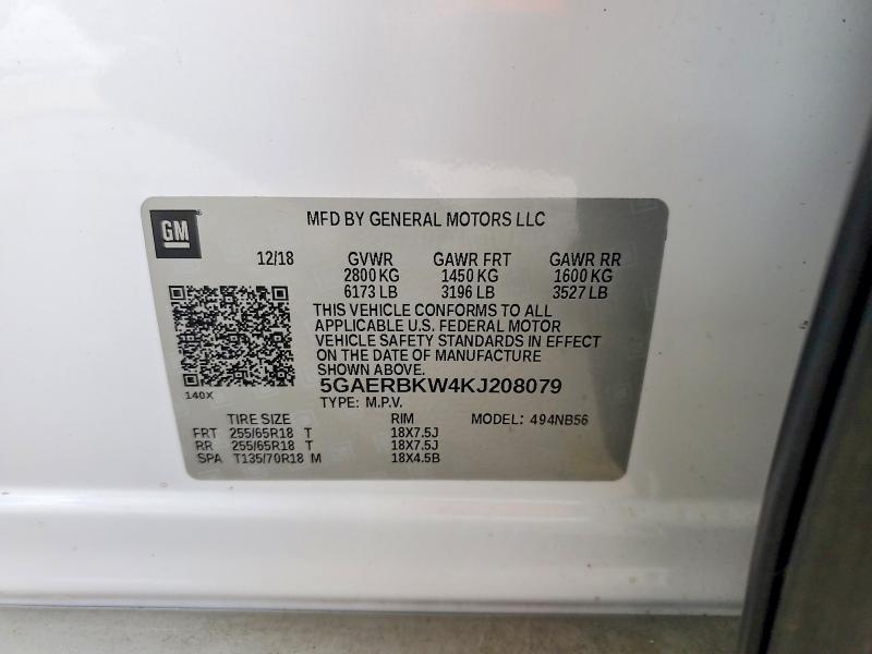 Aukcja sprzedaży 2019 Buick Enclave, vin: 5GAERBKW4KJ208079, numer aukcji: 47830616
