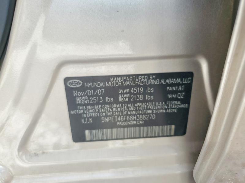 Продаж на аукціоні авто 2008 Hyundai Sonata, vin: 5NPET46F68H388270, номер лоту: 51824696