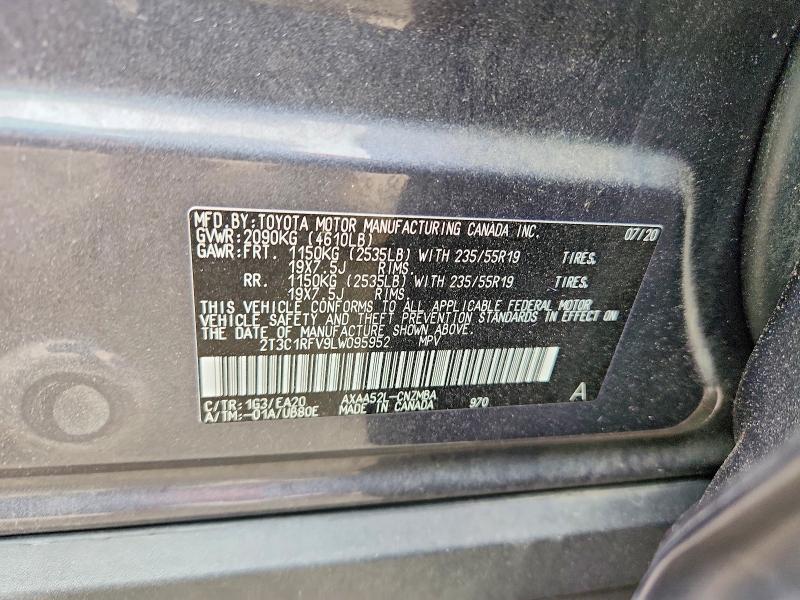 Продажа на аукционе авто 2020 Toyota Rav4, vin: 2T3C1RFV9LW095952, номер лота: 51212716