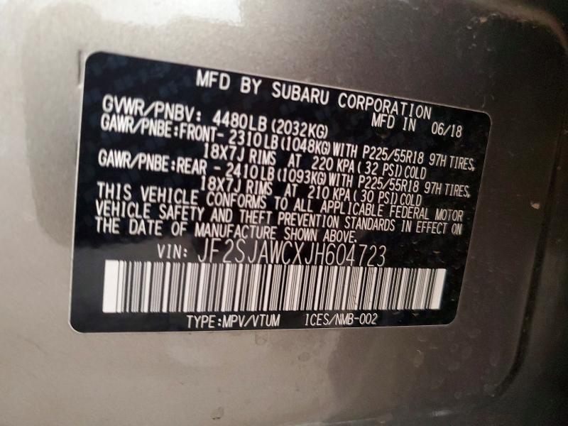 Aukcja sprzedaży 2018 Subaru Forester, vin: JF2SJAWCXJH604723, numer aukcji: 51708356